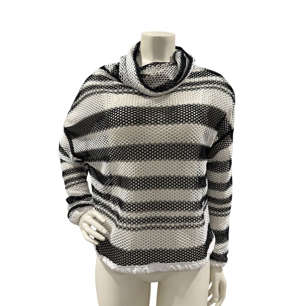 Beate Heymann Women’s Mesh Top, White / black Draw String Size M? Festival